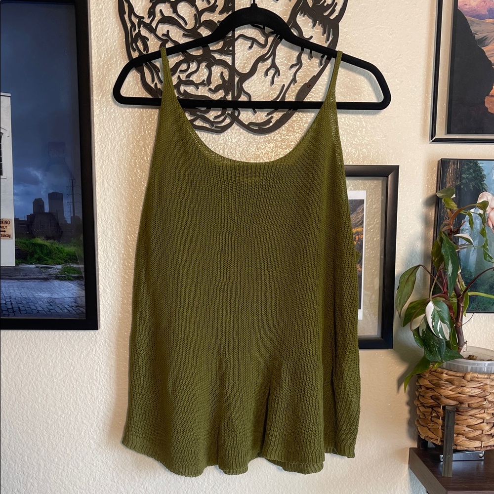 Olive Green Women's Knit Tank Top